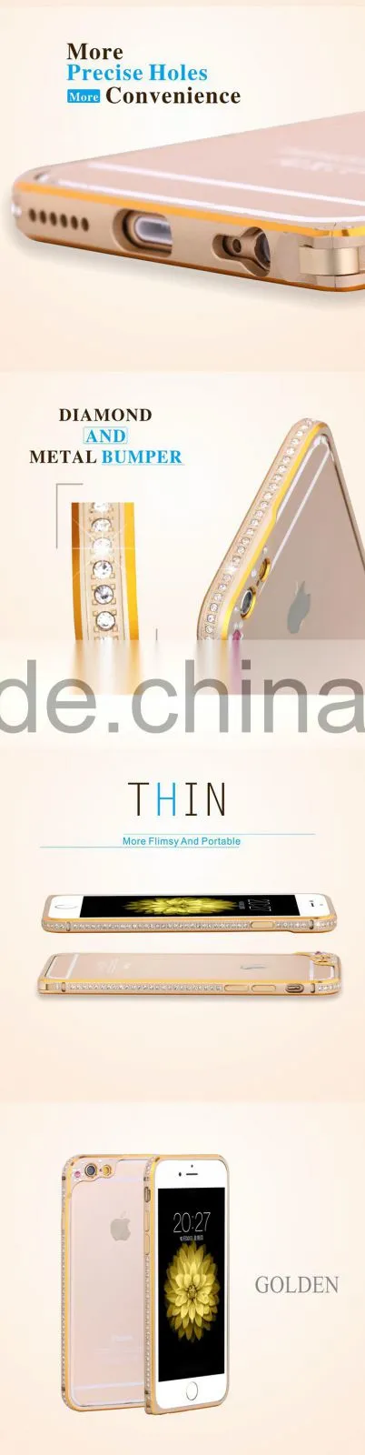 Crystal Diamond Metal Frame for iPhone 6