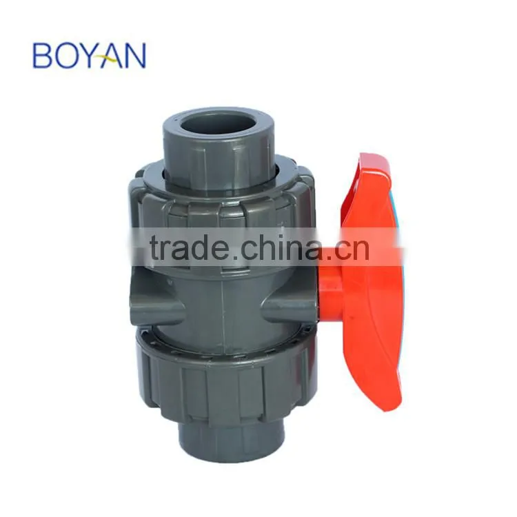 Chinese Supplier Plastic True Union Ball Valve For Irrigation Gray PVC Ball Valve