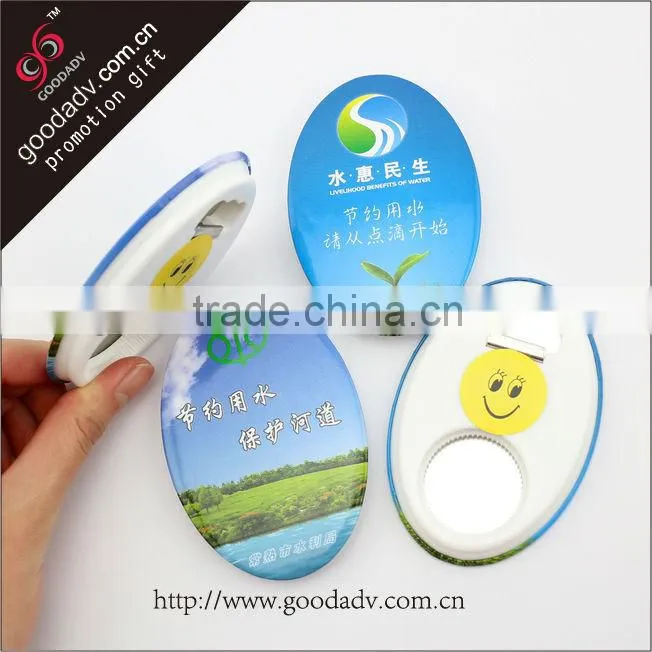 2014 whloesale OEM factory promotional gifts beautiful oval bottle opener business card