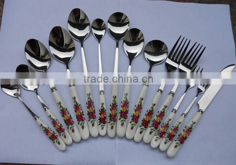 Stainless Steel Cutlery Set With Ceramic Handle