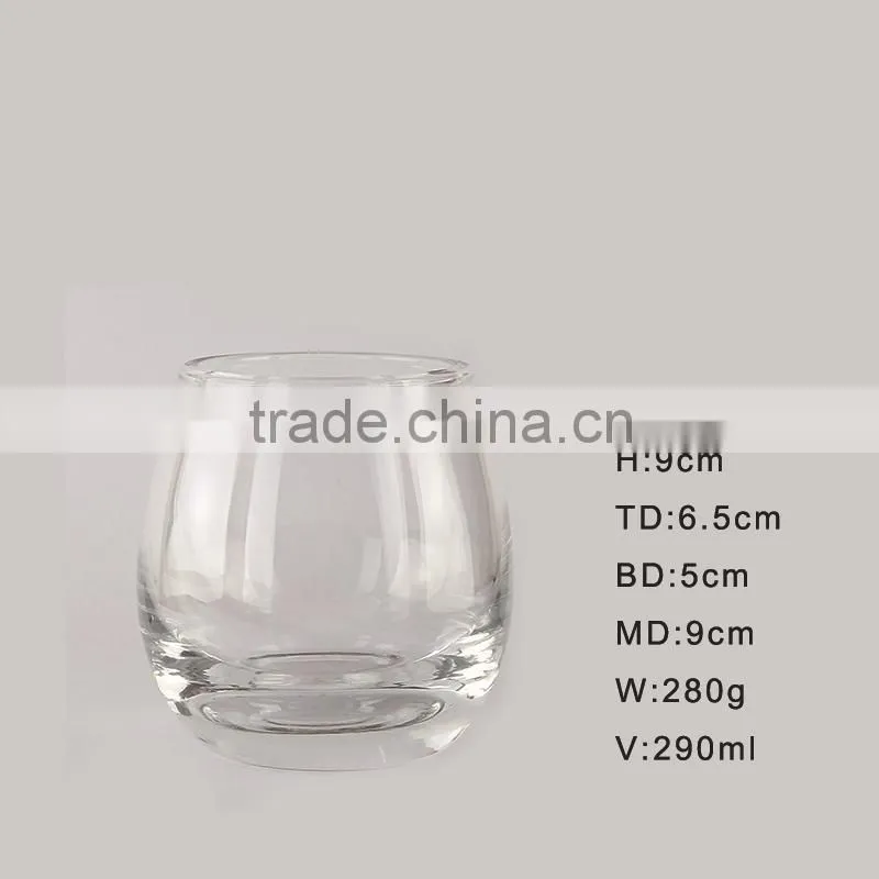 Wholesale egg shaped close mouth 2015 new design tumbler shot whisky glass