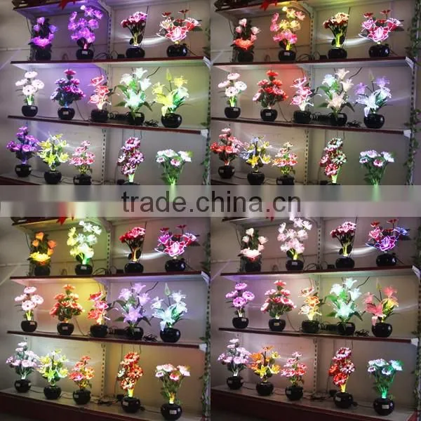 2016 New Design LED fiber optic Red Christmas/Festive star flower Decoration light