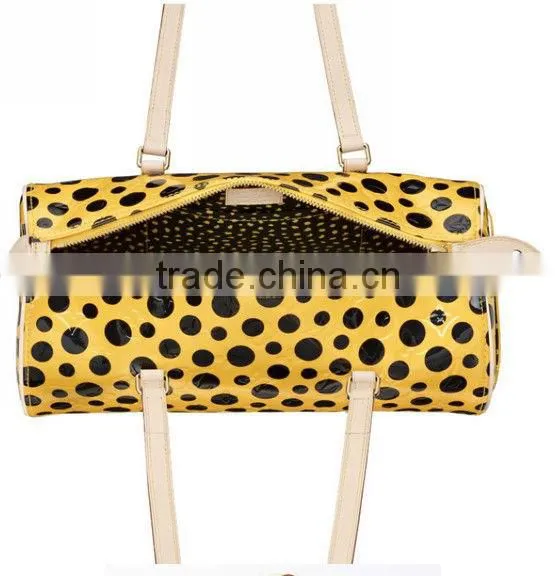 2013 new designer dots leather ladies handbag,hot imported handbags from china