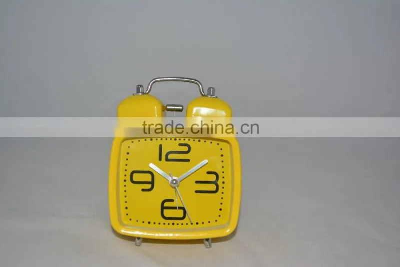 2016 new style mini quartz analog fashional Metal desk clocks for kids,cute alarm clocks