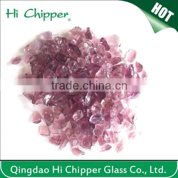 Fireplace decoration colored glass stone