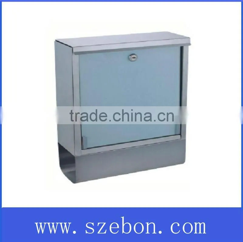 High quality stainless steel metal letter box mailbox with lock and keys