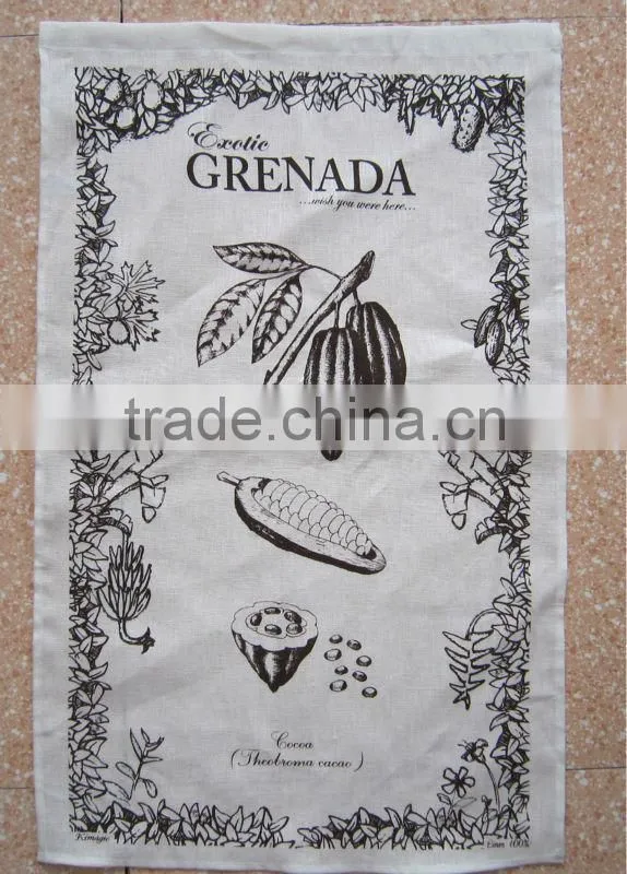 kitchen linen tea towel for promotion and giftkitchen printed tea towel for home decoration grenada design