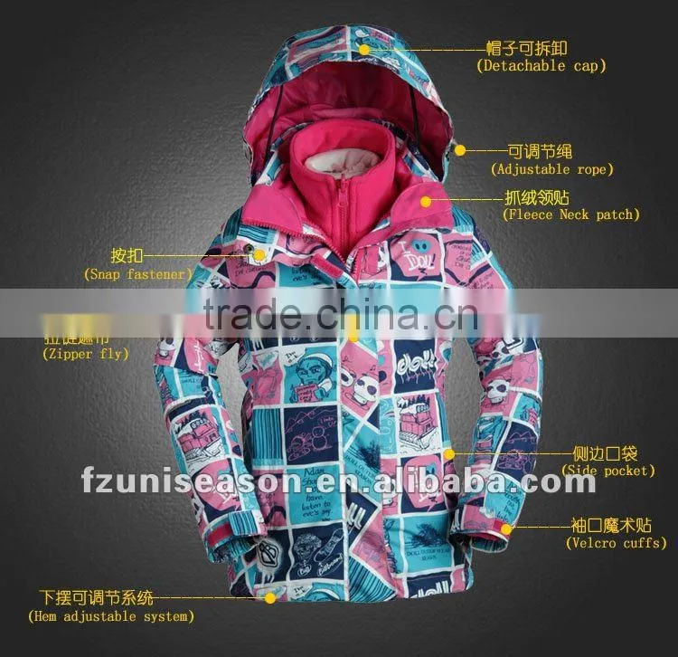 2013 Fashion Hoohie Girls Ski Jacket