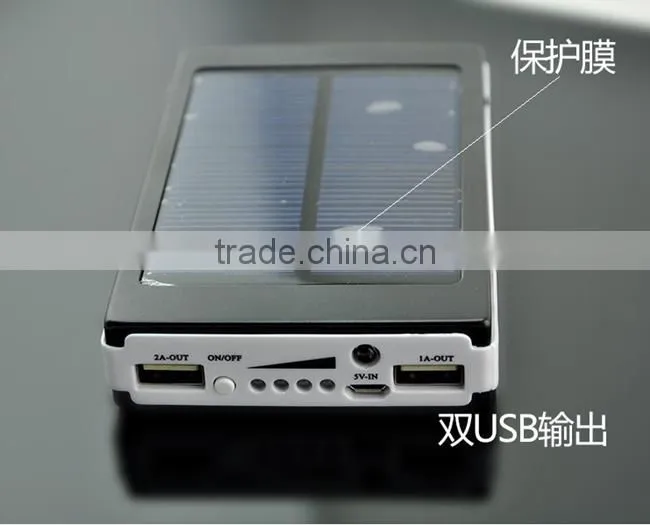 Unique Design Dual USB with LED light 30000mah Charger Solar Power Bank for Mobile Phone(OEM service)