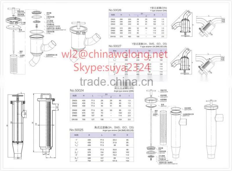 3A Sanitary stainless steel filter 6"