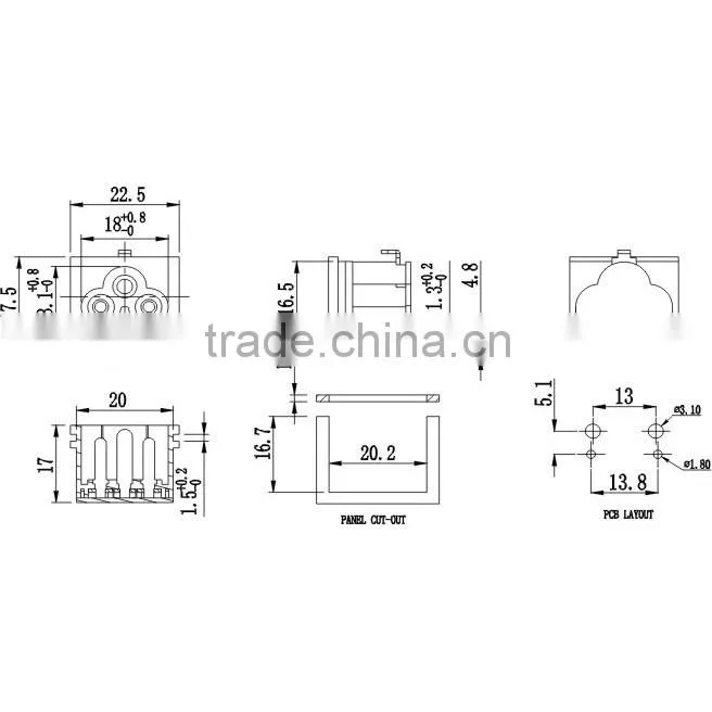 ICE C6 AC inlet power socket&switched socket