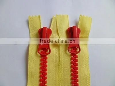 8# plastic resin zipper close end zipper thumb puller auto-lock zipper slider garment zipper
