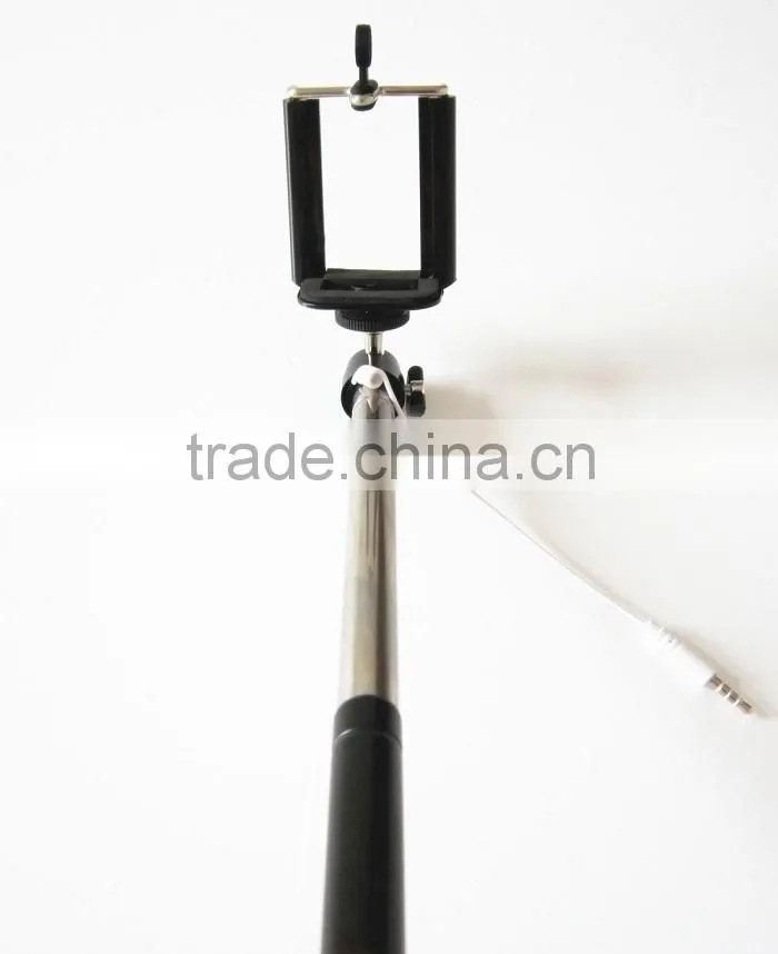 Charge-Free Audio Cable Controlled Monopod Selfie Stick for iOS and Android Smart Phones