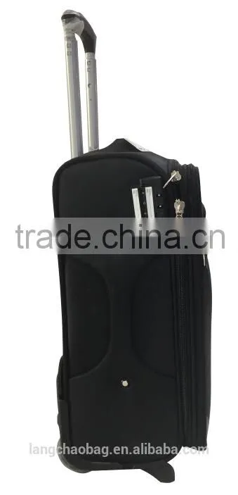 2015 EVA Fabric Material Black Most Popular Built-in 2 Wheels Luggage