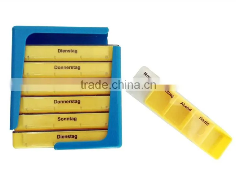 2016 New design draw-out type plastic pill box/7 days pill storage cases