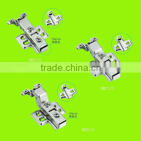 Half-overlay Soft-closing cabinet aluminum frame door hinges with clip-on(HH2112)