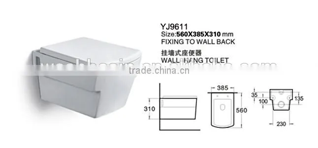 YJ9611 Ceramic Bathroom Save Spaces Wall hung toilet/WC/ Water Closet
