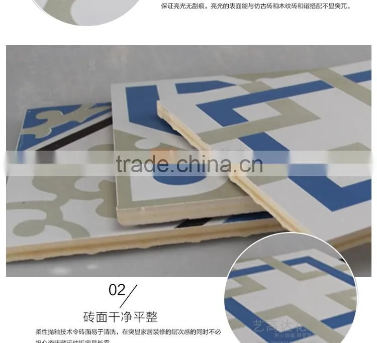 20*20cm blue color encaustic cement decorative tile moroccan cenment tile Hot sale cheap