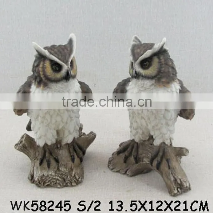 Garden decoration handmade wholesale polyresin bird figurines