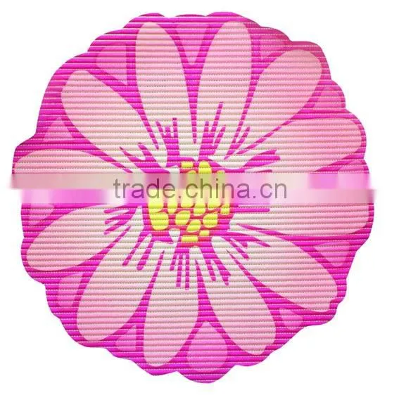 Flower shape PVC bath mat,flower bath rugs