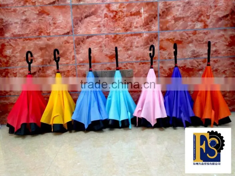 Inside Out Inverted Upside Down Double layers Windproof Umbrella