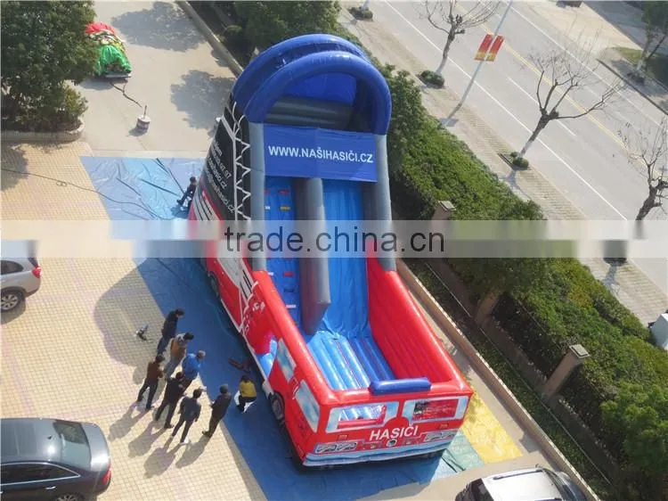 Lanqu inflatable High Quality supper car dry slide bounce round water slide