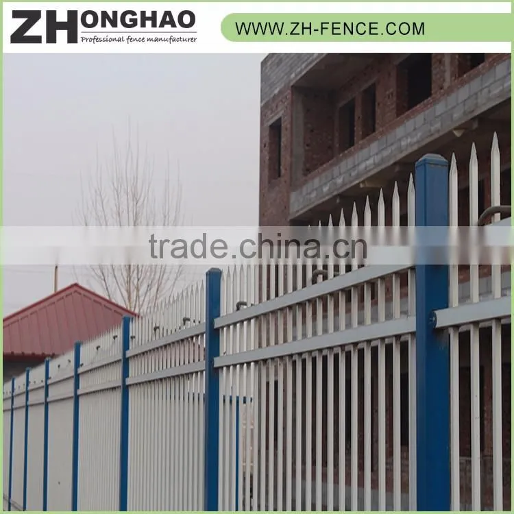 Powder coated security galvanized steel fence