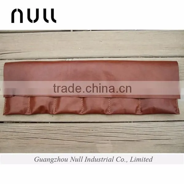 Brown vintage style scroll storage bag with leather strap
