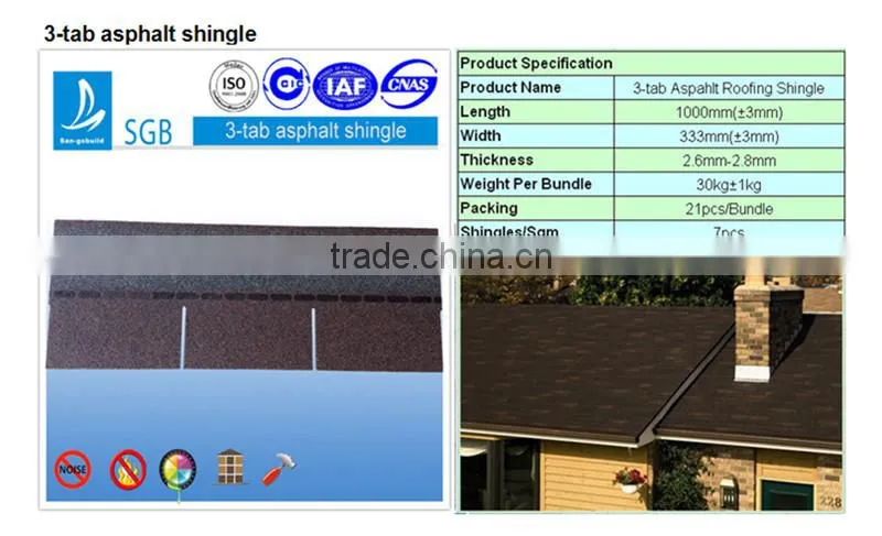 Coloured Glaze Material and Plain Roof Tiles Type asphalt roofing shingles