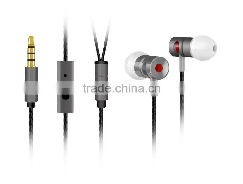 Mp3 player new products 2016 sport headphone earphone fashion wired super bass metal mobilephone earphone