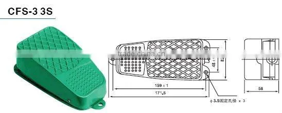 New plastic aluminum foot switch