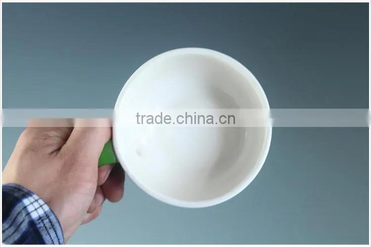 Solid color ceramic tea cup with color of white&red