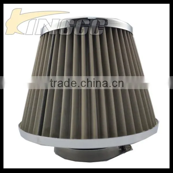 High Performance Gray Universal Car 76MM Stainless Steel Air Filter