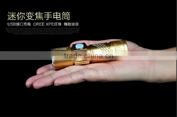 factory directly sale usb charger flashlight