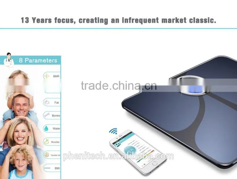 Body fat scale bluetooth electronic bathroom weighting scale with CE