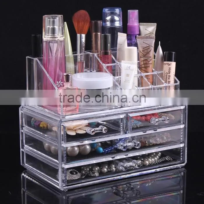 Hot sale acrylic jewelry & cosmetic storage display boxes
