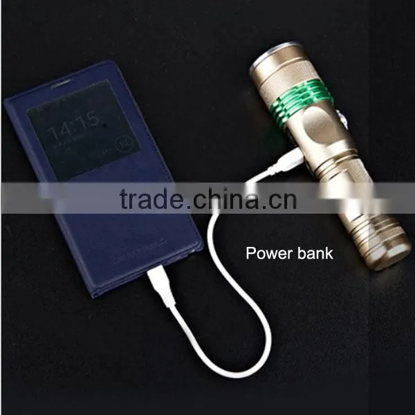 Muti-Funciton Aluminum Flashlight Rechargeable LED Flash Torch Light Long Range