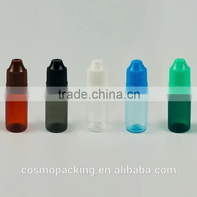 10ml PE plastic e-liquid bottle,e-cig dropper bottle with Childproof cap