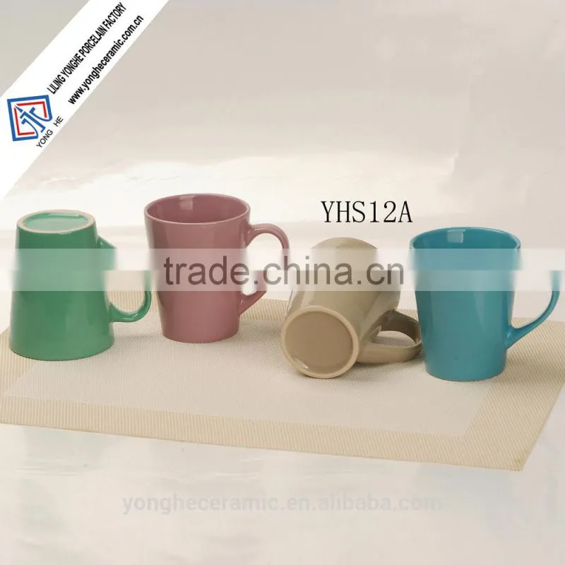 Hot sale 11oz ceramic conical shaped coffee mug