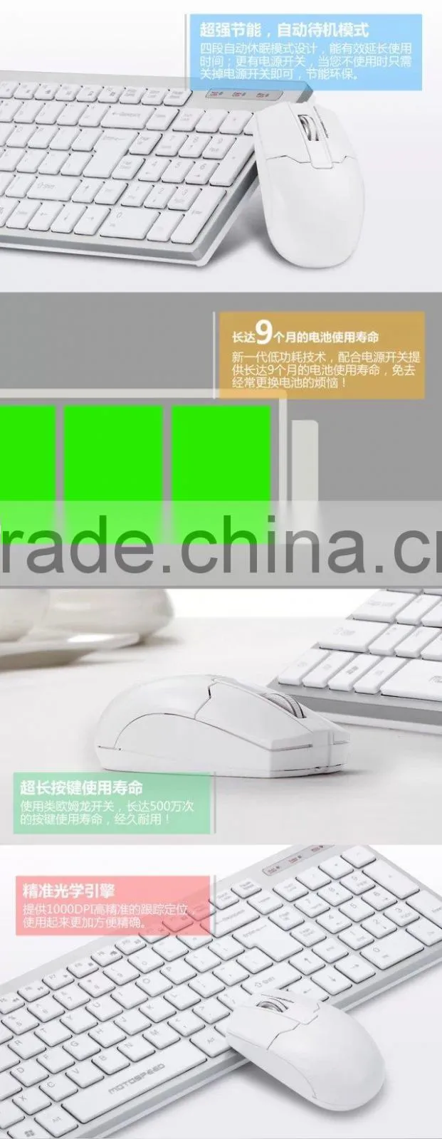 2016 latest popular and stylish keyboard 2.4G wireless keyboard and Mouse Combos