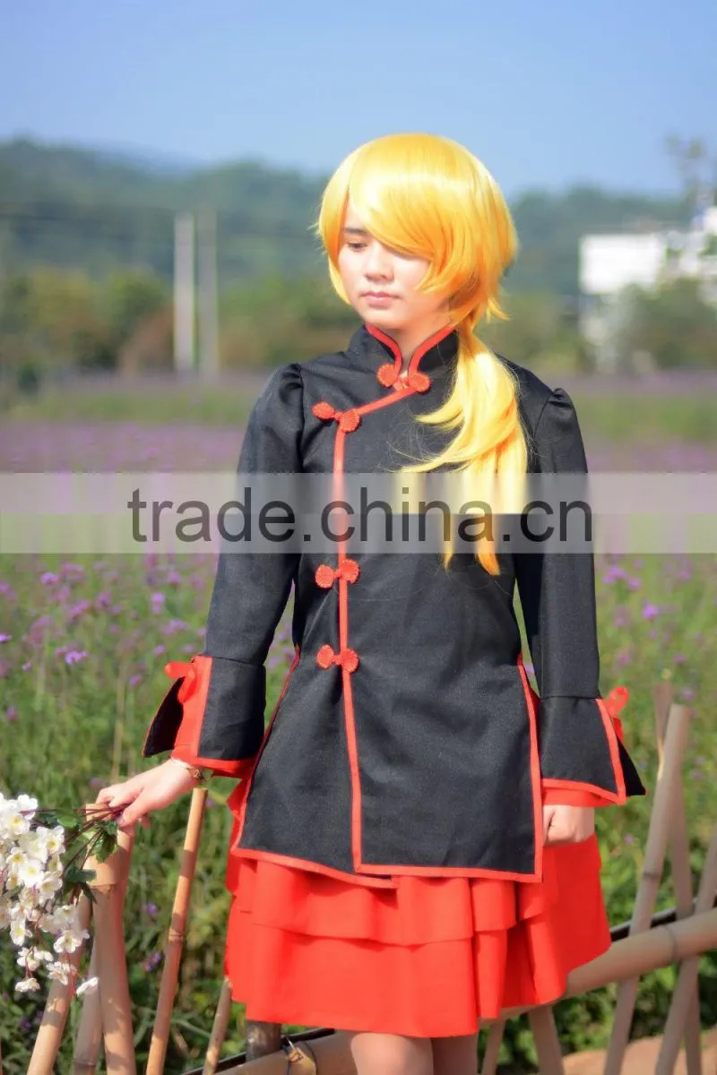 Facotry Whosale Synthetic Fiber Yellow Bob Cosplay Wig