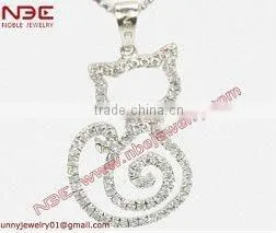 Hot sale animal design fashion costum 925 silver jewelry pendant, owl design silver cz pendant, wholesale silver925 jewelry