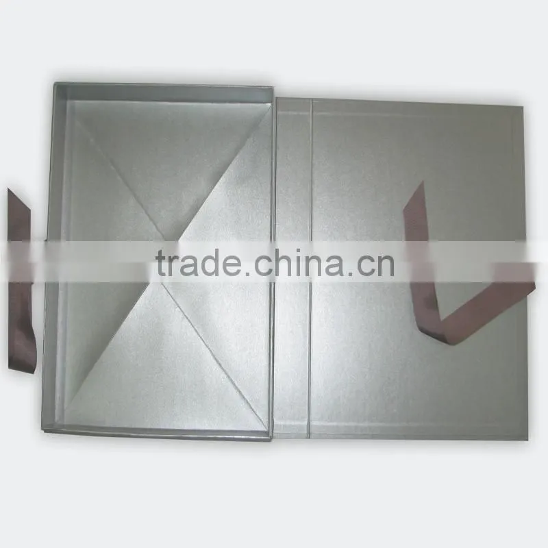 luxury glossy sliver gray folding box logo customizable