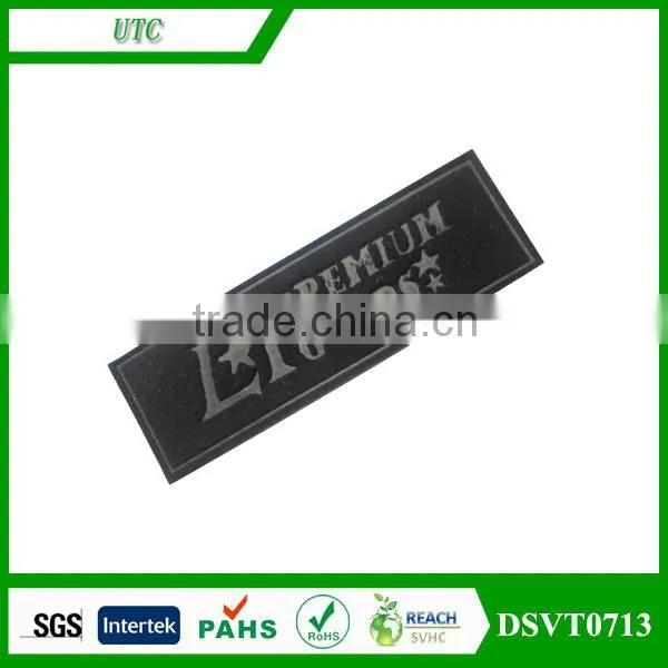Embossed pu/genuine leather label jeans washable leather patch