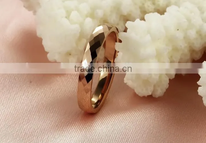 KSTONE 2015 Hot Selling Fashion Rosed Gold Plated Tungsten Wedding Ring for Women and Girls