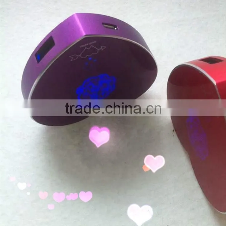 lithium polymer battery power bank 3500mah, heart shade power bank mini portable battery charger