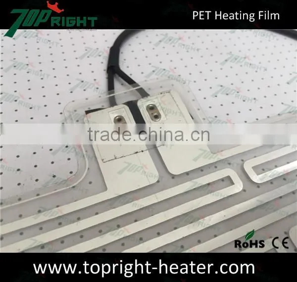 PET heating film for car rearview mirror with 3M adhesive