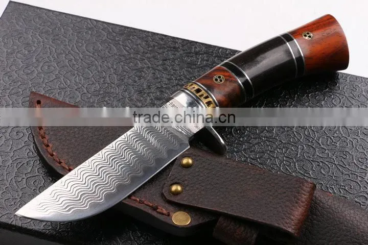 OEM Damascus blade handmade small hunting knife