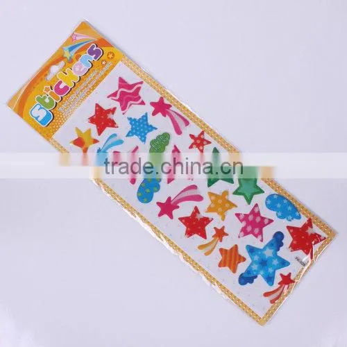 Cute cartoon puffy kids sticker sheets