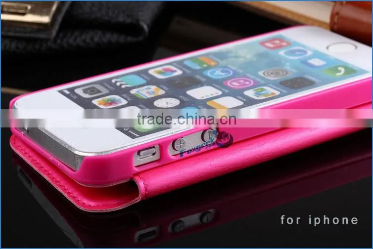 2015 new smart leather case for iphone 6/for iphone 5s/for iphone 4s ,smart waterproof case for iphone .